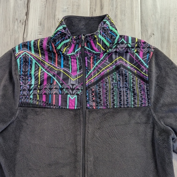 Fila Retro 90's Neon Pattern Zip Up Super Soft Fleece Unique vintage - Picture 3 of 7